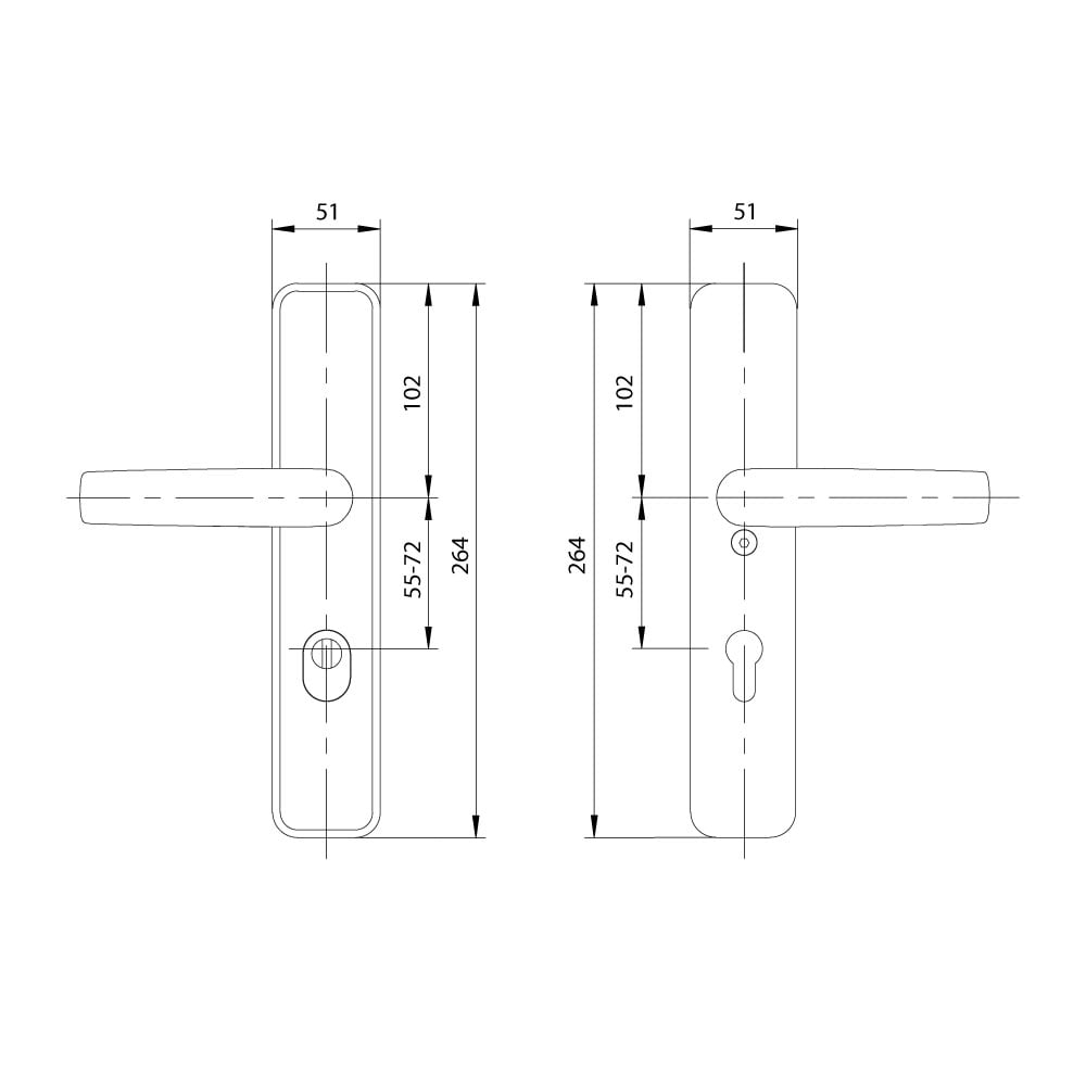 M&C kerntrekbeslag kruk/kruk PC72 zwart