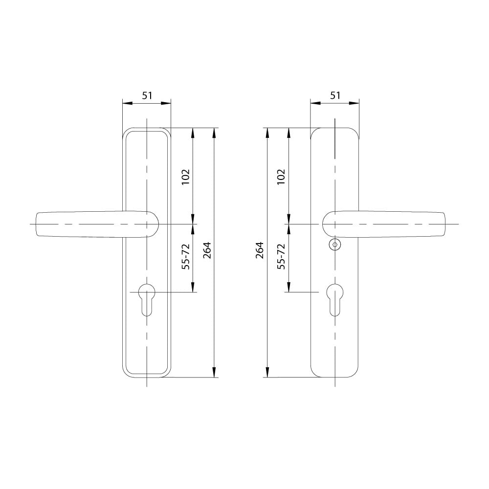 M&C veiligheidsbeslag kruk/kruk PC55 zwart