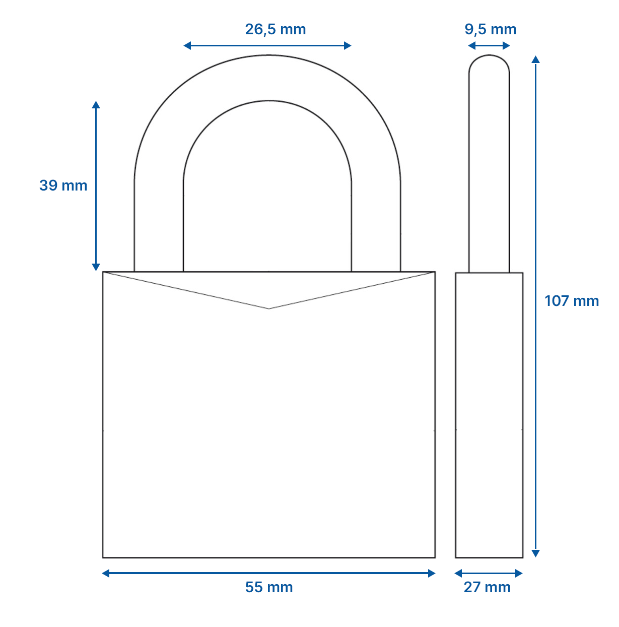 ABUS 86TI/55 hangslot met ABUS ZOLIT 1000