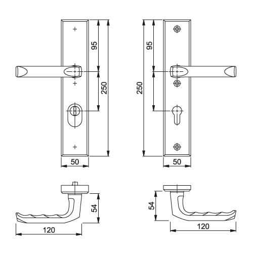 Hoppe London kerntrekbeslag kruk/kruk PC72