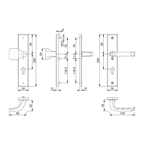 Hoppe London veiligheidsbeslag knop/kruk PC55