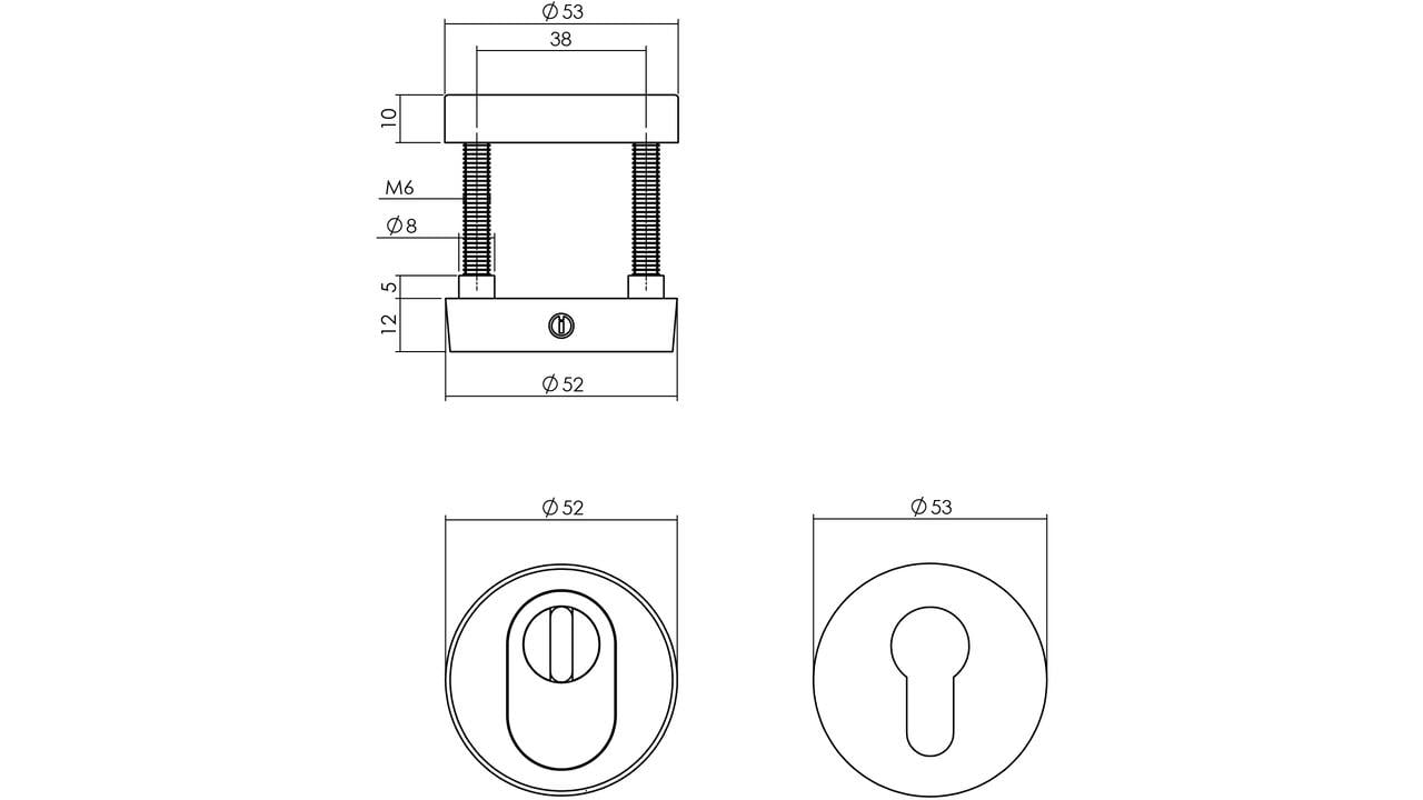 Intersteel kerntrekrozet messing rond SKG***