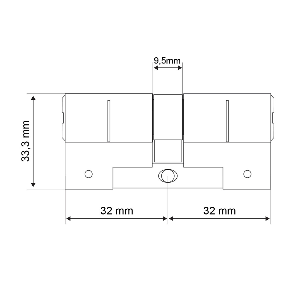 Technische tekening standaard cilinder